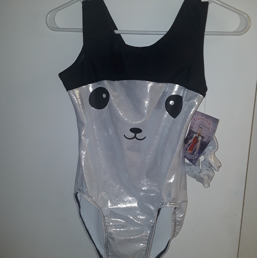 Girls gymnastics panda unitard